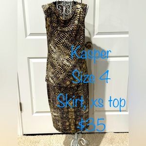 Kasper snake skin skirt set size 4